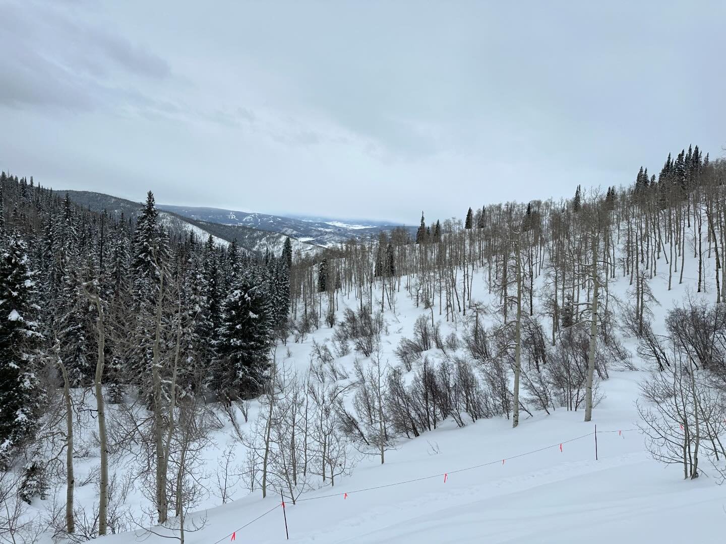 A tale of two mountains @steamboatresort Upper mountain was soft, quiet and fast. Lower mountain was mashed potatoes and slow.